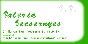 valeria vecsernyes business card